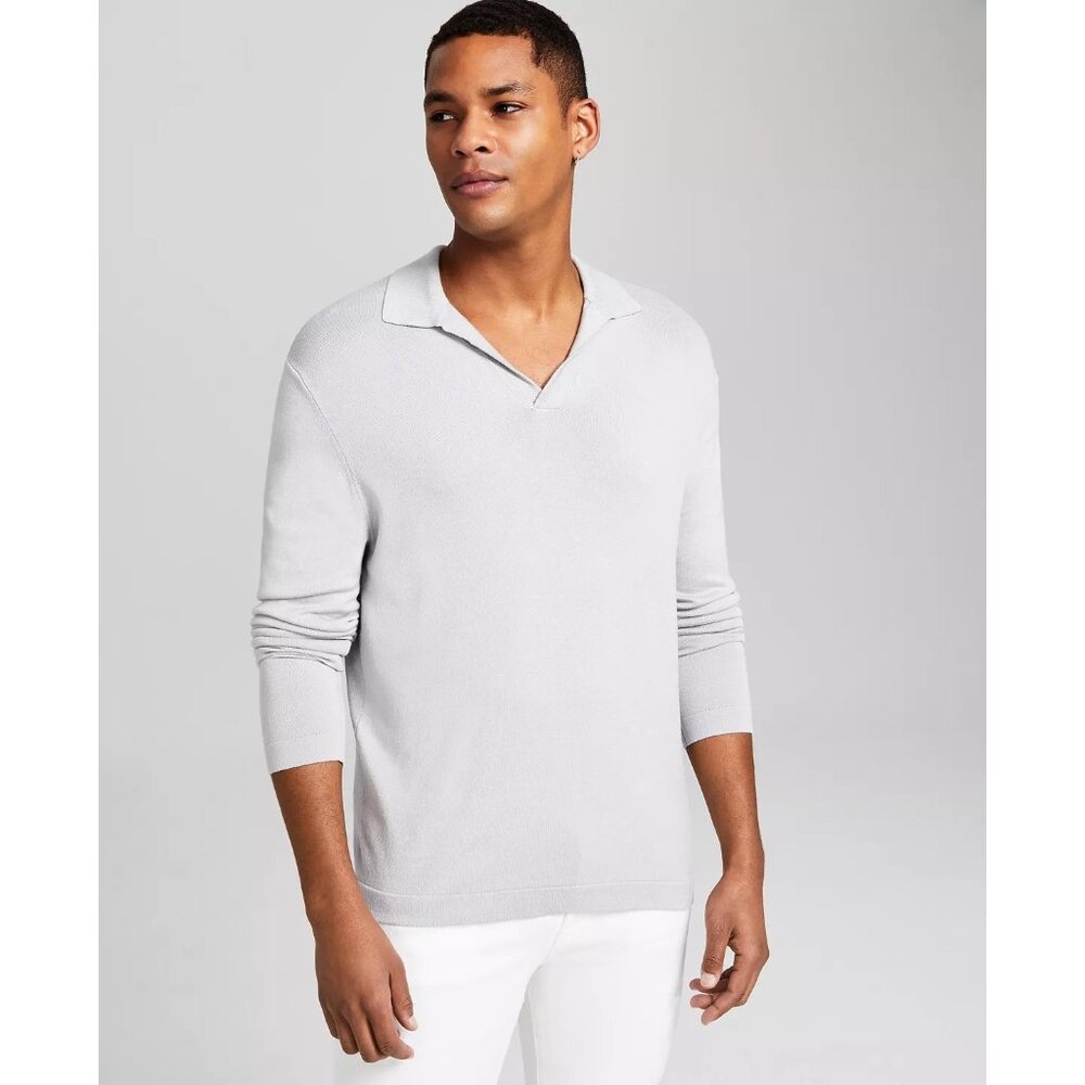 And Now This Men's Polo V-Neck Sweater Lunar Rock Size XXL NWT